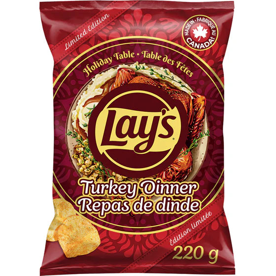 Lay's Turkey Dinner Chips - Limited Edition Holiday Flavor from Canada