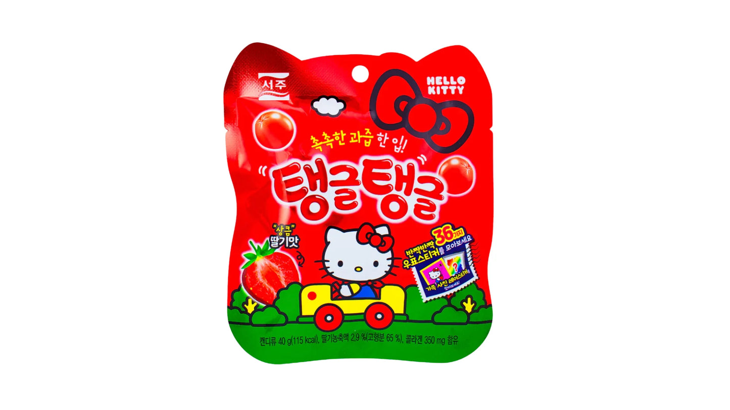 Gelatina de fresa jugosa de Hello Kitty con pegatina (Corea) 