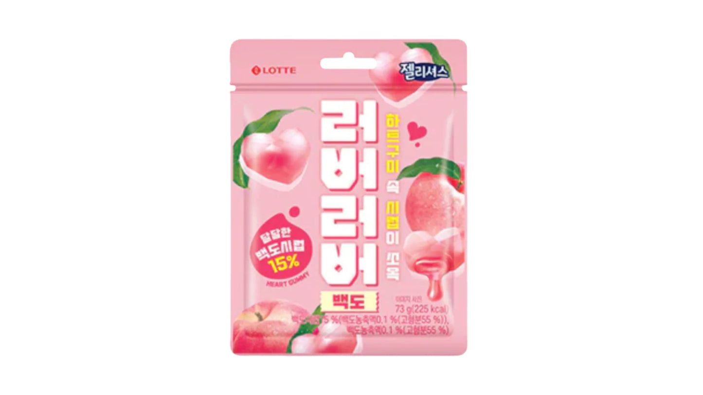 Lotte Jellycious Heart Gummy White Peach (Korea)